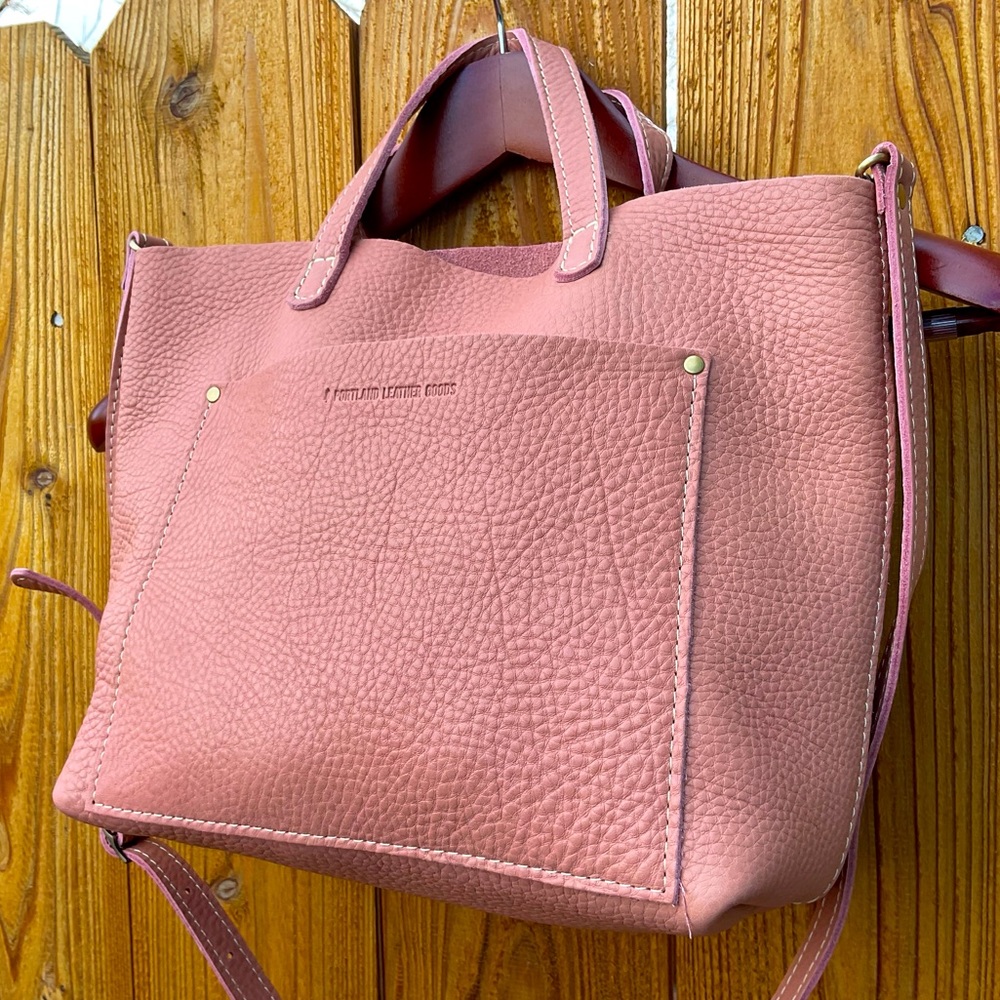 Portland Leather Medium Crossbody Tote - 🦄 Unique Blush Color (not on site!)